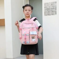 Kawaii Large Capacity Canvas Grid Backpack – Limited Edition -Kawaiitherapy Shop 06f10d73 3018 4540 97d4 94ce91175587