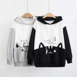 Kawaii Kitty Cat Fish Japanese Style Hoodie -Kawaiitherapy Shop 13281 b1e8ce