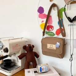 Kawaii Brown Bear Harajuku Sling Bag -Kawaiitherapy Shop 1614836346005