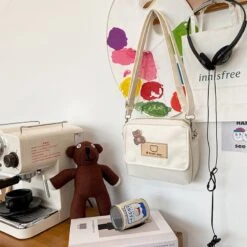 Kawaii Brown Bear Harajuku Sling Bag -Kawaiitherapy Shop 1614836346409
