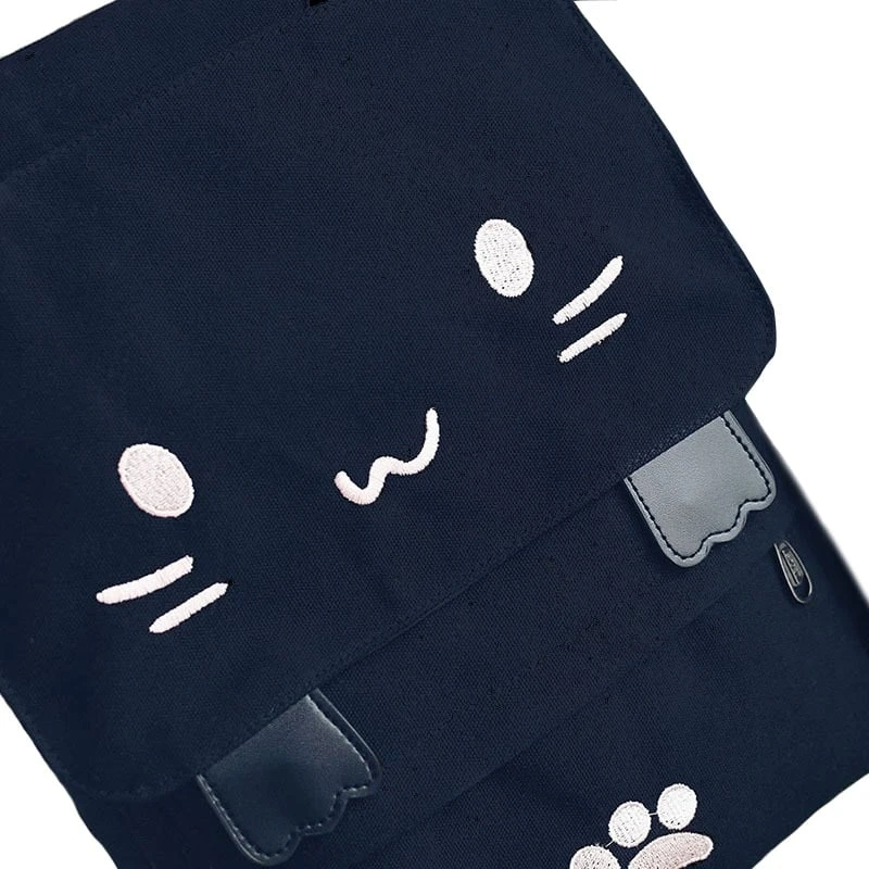 Kawaii Cat Canvas Backpack – Special Edition 3 Kawaii Cat Canvas Backpack – Special Edition - Image 3