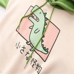 Kawaii Green Dinosaur Harajuku Hoodie – Limited Edition -Kawaiitherapy Shop 19665 af30c9