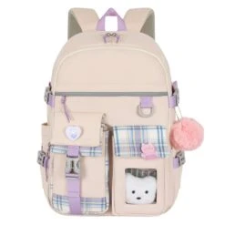 Kawaii Large Capacity Canvas Grid Backpack – Limited Edition -Kawaiitherapy Shop 1a6879bf 60a5 4bfe a312 27d1eb293ac2