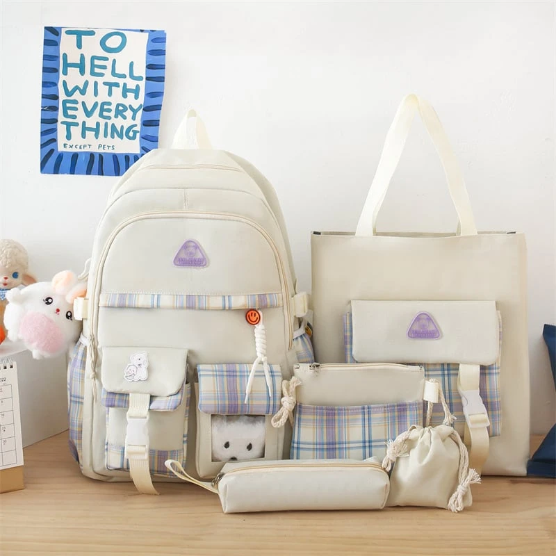 Kawaii Preppy Style Harajuku Backpack Set – Limited Edition 5 Kawaii Preppy Style Harajuku Backpack Set – Limited Edition - Image 5