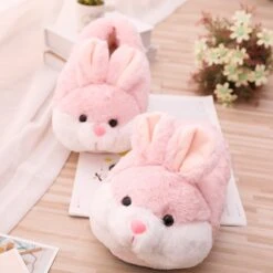 Kawaii Pink Bunny Ears Slippers -Kawaiitherapy Shop 22960 5a507a