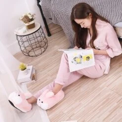 Kawaii Pink Bunny Ears Slippers -Kawaiitherapy Shop 22960 ed6d46