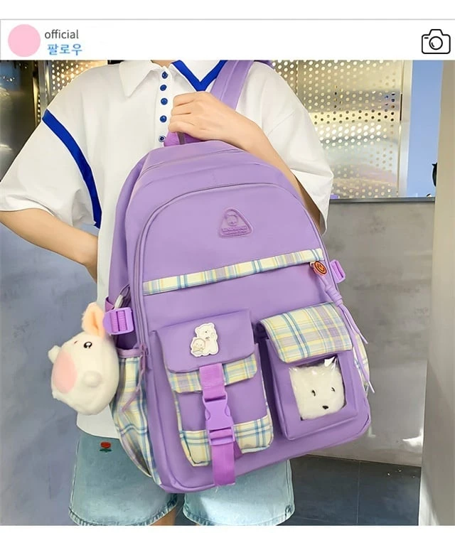 Kawaii Preppy Style Harajuku Backpack Set – Limited Edition 6 Kawaii Preppy Style Harajuku Backpack Set – Limited Edition - Image 6