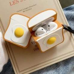 Kawaii Egg Toast Earphone Protective Case -Kawaiitherapy Shop 25864 333051