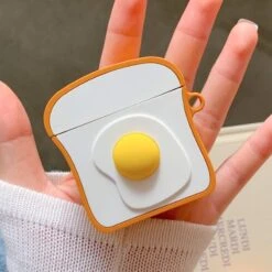 Kawaii Egg Toast Earphone Protective Case -Kawaiitherapy Shop 25864 a28147