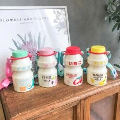 Kawaii Milk Fruit Plastic Bottle (480ml) -Kawaiitherapy Shop 30788 4bca91