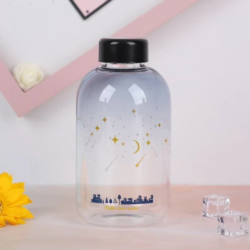 Kawaii Galaxy Stars Glass Bottle (600ml) 4 Kawaii Galaxy Stars Glass Bottle (600ml) - Image 4