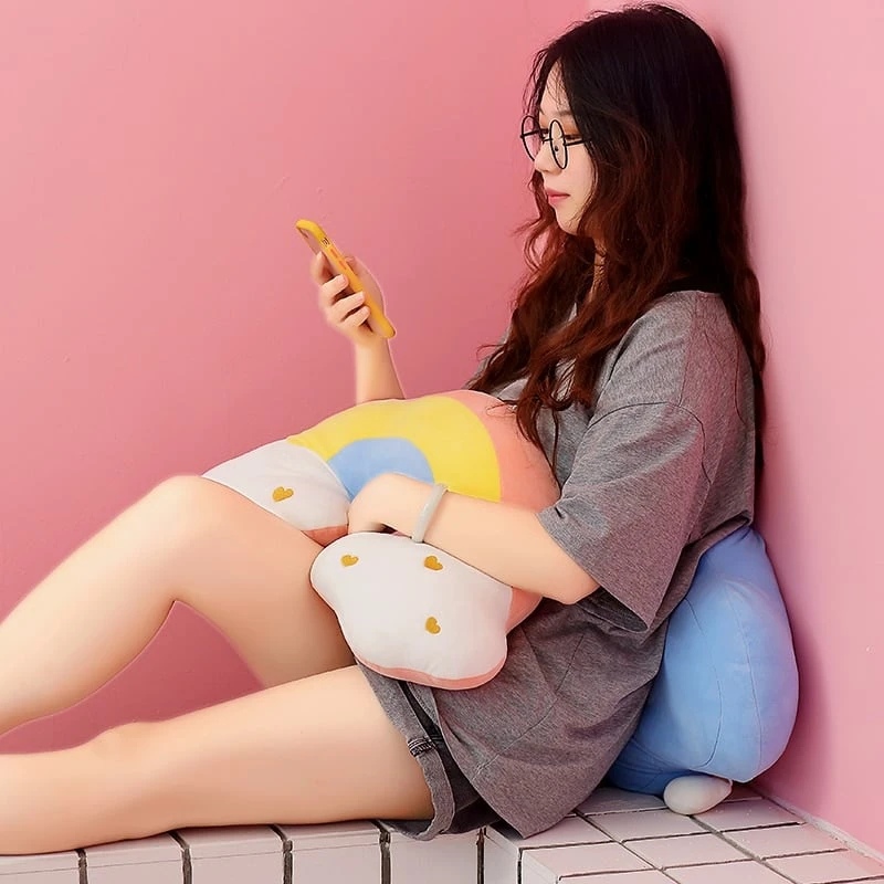 Kawaii Rainbow Cloud Moon Pillow – Limited Edition 6 Kawaii Rainbow Cloud Moon Pillow – Limited Edition - Image 6