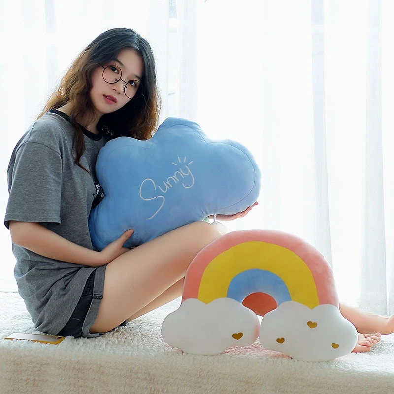 Kawaii Rainbow Cloud Moon Pillow – Limited Edition 3 Kawaii Rainbow Cloud Moon Pillow – Limited Edition - Image 3