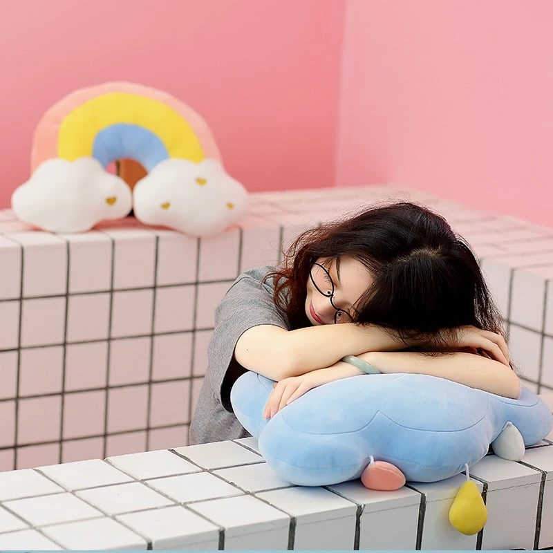 Kawaii Rainbow Cloud Moon Pillow – Limited Edition 4 Kawaii Rainbow Cloud Moon Pillow – Limited Edition - Image 4