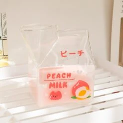 Kawaii Milk Square Glass Cup (380ml) – Limited Edition -Kawaiitherapy Shop 34044 40b2c4