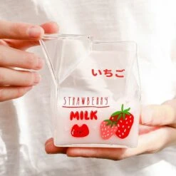Kawaii Milk Square Glass Cup (380ml) – Limited Edition -Kawaiitherapy Shop 34044 e93263