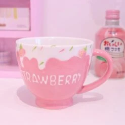 Kawaii Strawberry Ceramic Cup (400ml) – Limited Edition -Kawaiitherapy Shop 34552 3f8bd4