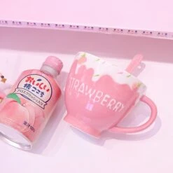 Kawaii Strawberry Ceramic Cup (400ml) – Limited Edition -Kawaiitherapy Shop 34552 67046b