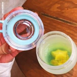 Kawaii Sky Constellation Frosted Glass Bottle (460ml) -Kawaiitherapy Shop 35015 54494f