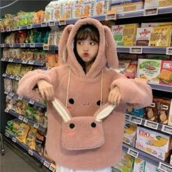 Kawaii Bunny Face Harajuku Hoodie – Limited Edition -Kawaiitherapy Shop 35194 c2d84b