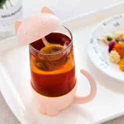 Kawaii Cat Glass Tea Mug – Limited Edition