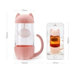 Kawaii Cat Glass Tea Mug – Limited Edition -Kawaiitherapy Shop 35260 dbeecd