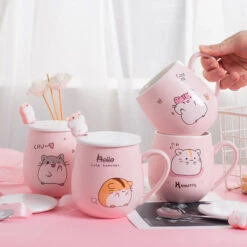 Kawaii Hamster Ceramic Cup (450ml) – Limited Edition -Kawaiitherapy Shop 37025 hwce5s