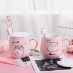 Kawaii Hamster Ceramic Cup (450ml) – Limited Edition -Kawaiitherapy Shop 37025 lcnx4d