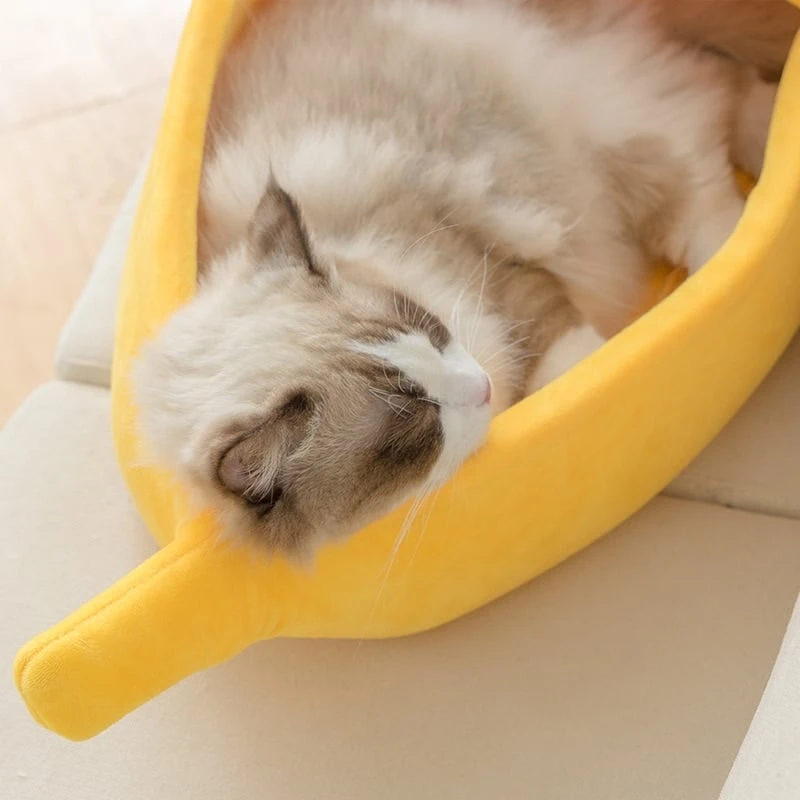 Kawaii Banana Soft Cushion Cat Bed – Limited Edition 6 Kawaii Banana Soft Cushion Cat Bed – Limited Edition - Image 6