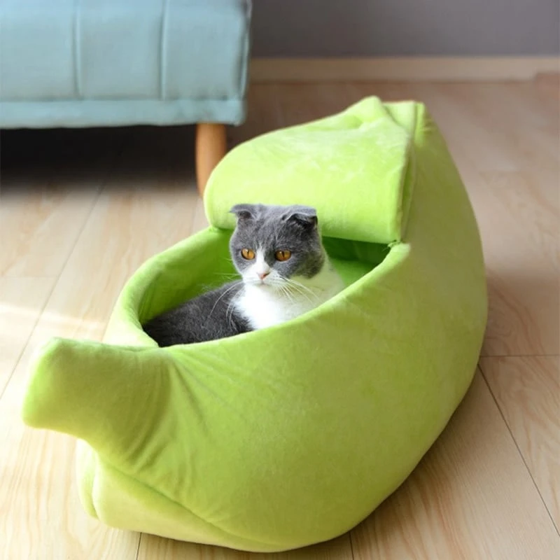 Kawaii Banana Soft Cushion Cat Bed – Limited Edition 2 Kawaii Banana Soft Cushion Cat Bed – Limited Edition - Image 2