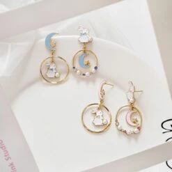 Kawaii Bunny Moon Earrings – Limited Edition -Kawaiitherapy Shop 38140 f5qdlg