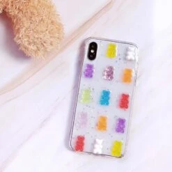 Kawaii Bear Glitter Phone Case -Kawaiitherapy Shop 38918 yfawor