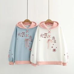 Kawaii Pastel Cherry Blossom Harajuku Hoodie -Kawaiitherapy Shop 39823 minj6l