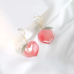 Kawaii Pink Peach Acrylic Earrings – Limited Edition