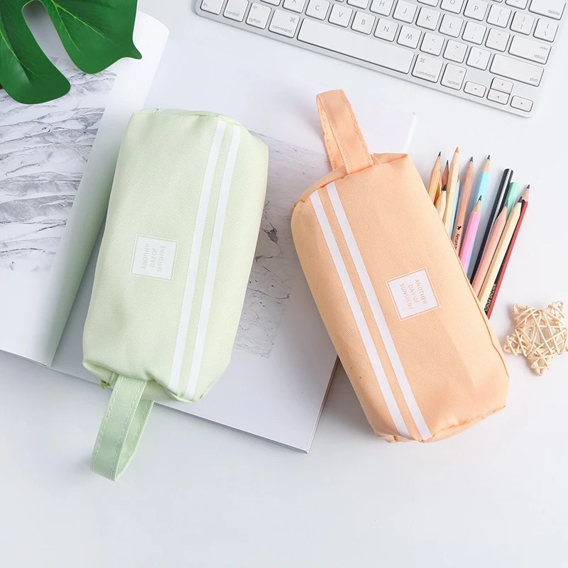 Kawaii Double Zipper Canvas Pencil Case 4 Kawaii Double Zipper Canvas Pencil Case - Image 4