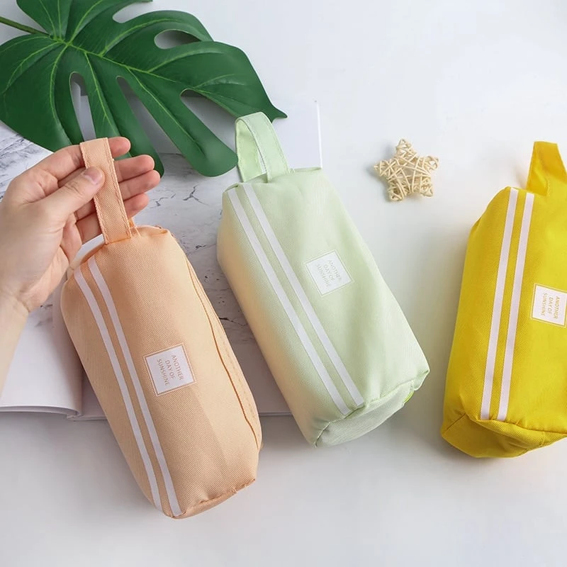 Kawaii Double Zipper Canvas Pencil Case 2 Kawaii Double Zipper Canvas Pencil Case - Image 2