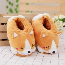 Kawaii Corgi Fluffy Slippers – Limited Edition