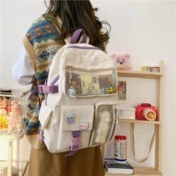 Kawaii Korea Style Large Capacity Multipocket Backpack -Kawaiitherapy Shop 40401 lk8vny