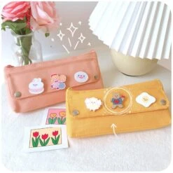Kawaii Canvas Style Pastel Pencil Case