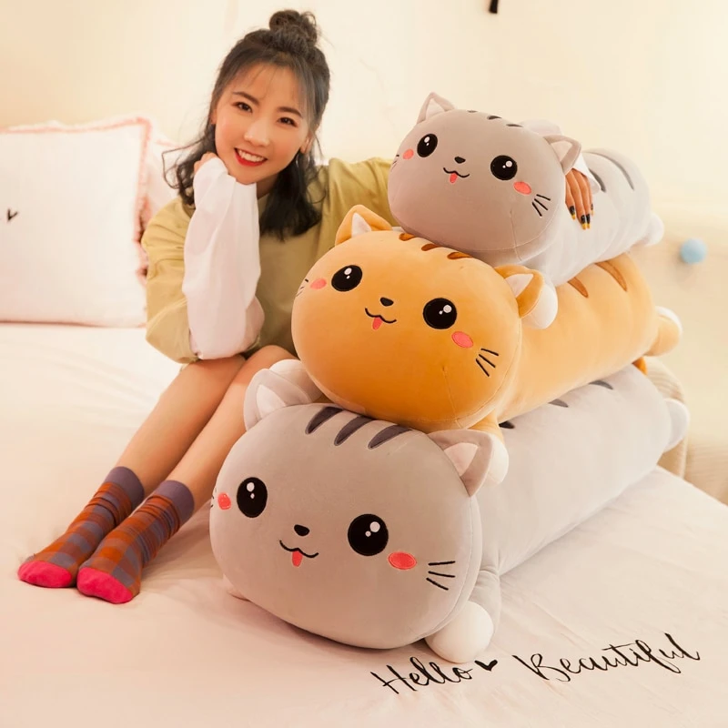 Kawaii Long Happy Cat Pillow Plush XL (90cm) 1 Kawaii Long Happy Cat Pillow Plush XL (90cm)