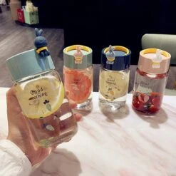 Kawaii Bunny Rabbit Glass Bottle (340ml) -Kawaiitherapy Shop 41431 ntkods