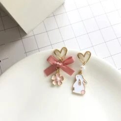 Kawaii Rabbit Cherry Blossom Earrings – Limited Edition -Kawaiitherapy Shop 43410 9ncpsu