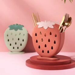 Kawaii Strawberry Utensil Holder β Limited Edition