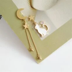 Kawaii Starry Cat Moon Earrings – Limited Edition -Kawaiitherapy Shop 43847 kbqtpt