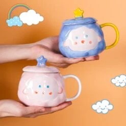 Kawaii Cloud Ceramic Mug (450ml) – Limited Edition -Kawaiitherapy Shop 44114 1um8f8