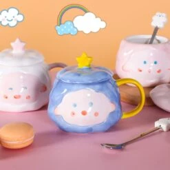 Kawaii Cloud Ceramic Mug (450ml) – Limited Edition -Kawaiitherapy Shop 44114 jxblmq