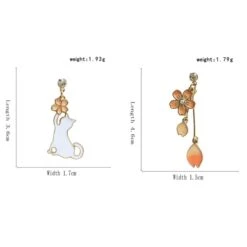 Kawaii Sakura Petal Cat Earrings – Limited Edition -Kawaiitherapy Shop 44605 s9sorf