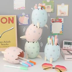 Kawaii Dinosaur Egg Pen Holder – Limited Edition -Kawaiitherapy Shop 44802 sjyzxf