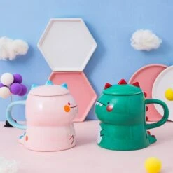 Kawaii Cute Dinosaur Ceramic Cup – Limited Edition -Kawaiitherapy Shop 44945 ra0zvu