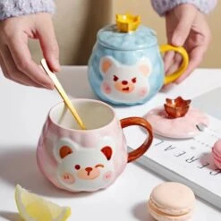 Kawaii Animal Bear Ceramic Cup (450ml) -Kawaiitherapy Shop 44968 trsmaz